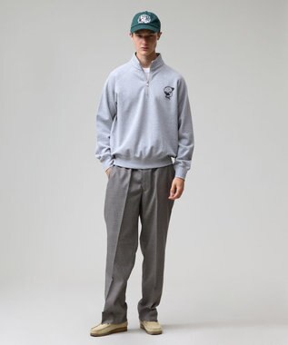 J.PRESS MEN 【AaronChang】【UNISEX】ワンポイントハーフジップ スウェットシャツ ライトグレー系