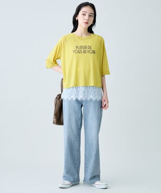 ANY シアークロップドプルオーバー ライムイエロー