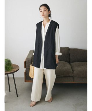 CRAFT STANDARD BOUTIQUE 【キナリノ別注】リネンレーヨンジレベスト Black