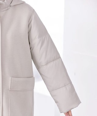 Tiaclasse ファイバーダウン×ダンボール異素材ロングコート グレー