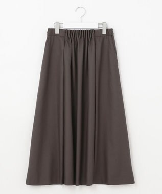 自由区 【抗菌/サスティナブル/セット着用可】EASY SET UP フレアスカート ダークブラウン系