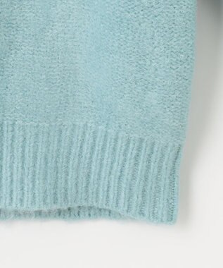 Feroux 【洗える】パールスリーブ ケーブルニット グリーン系