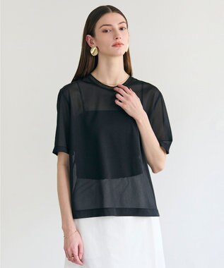 BEIGE， SELEN / リブコンビ シアーTシャツ