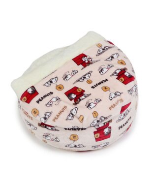 PET PARADISE スヌーピー  寝袋 丸型 《うたたね柄》 S  超小型犬 径50cm ベージュ