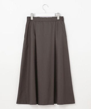 自由区 【抗菌/サスティナブル/セット着用可】EASY SET UP フレアスカート ダークブラウン系