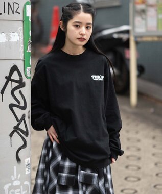 WEGO 【ユニセックス着用ITEM】別注VISIONゴーストスケーターグラフィックT（LS） ブラック