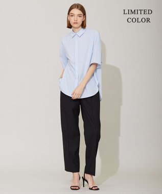 ICB 【WEB限定カラーあり・洗える】ラッフルデザインシャツ サックスブルーストライプ系［WEB限定］