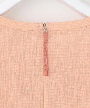 自由区 【洗える】リネンサッカーコンビペプラム カットソー ローズ