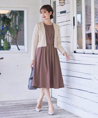 Tiaclasse L 【新色追加・洗える】ストレートショートニットボレロ アイボリー