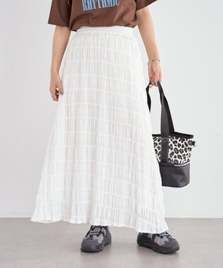Green Parks ボイルシャーリングフレアスカート Off White