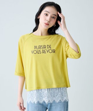 ANY シアークロップドプルオーバー ライムイエロー