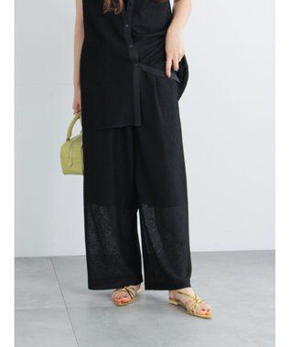 Te chichi クレープメッシュストレートパンツ（セットアップ可）