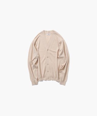 ATON RECYCLED FRESCA COTTON | Vネックカーディガン CAMEL