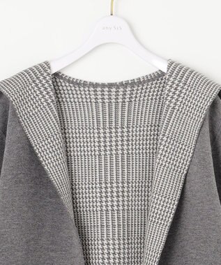 ANY SIS 【2WAY】リバーシブルフーディ アウター グレー×チェック