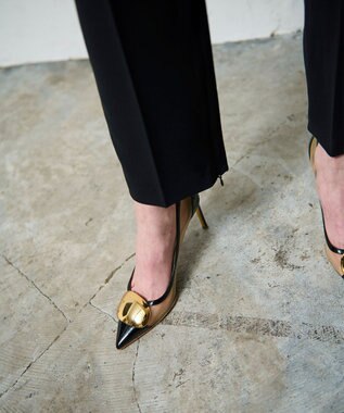 GRACE CONTINENTAL ダブルクロススリムパンツ ブラック