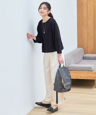 ANY L 【洗濯機可/5色展開】サカリバランタンスリーブプルオーバー ブラック