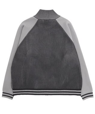 WEGO 【ユニセックス着用ITEM/MLサイズ展開】ラグラングラフィックニットブルゾン ブラック