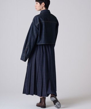Ripo trenta anni 【ブランド人気】PLEATS RELAX LONG SK プリーツデニムスカート INDIGO