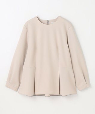 ANY L 【洗濯機可/ストレッチ/セットアップ可】イージーケアペプラムブラウス ベージュ