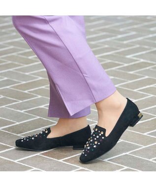 MODE ET JACOMO <MODE ET JACOMO>ラインストーンオペラシューズ ブラックミックス