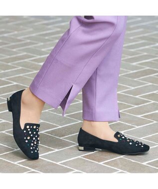 MODE ET JACOMO <MODE ET JACOMO>ラインストーンオペラシューズ ブラックミックス