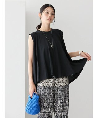 AMERICAN HOLIC 接触冷感バックフレアノースリーブプルオーバー Black