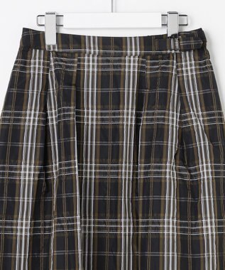 J.PRESS LADIES S ハイマルチタフタ チェック フレアスカート ブラックチェック系