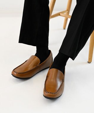 Pointer 本革ドライビングシューズ メンズ ライトブラウン