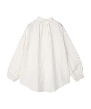 CRAFT STANDARD BOUTIQUE パールボタンピコフリルブラウス Off White