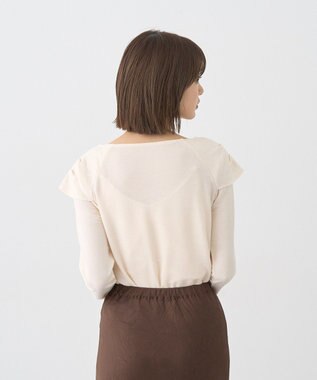 earth music&ecology リボンライクドレーププルオーバー Ivory