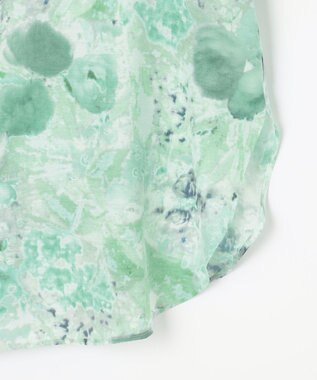 組曲 【前後着用可】ピオニーシフォンプリント ボウタイブラウス グリーン系5