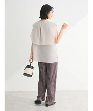 Green Parks レイヤードノースリーブブラウス Light Gray