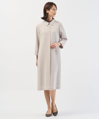 J.PRESS LADIES S 【2way】セラテリーダブルクロス 襟付き ワンピース グレージュ系