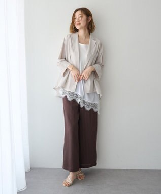 YECCA VECCA 【UVカット/接触冷感/遮熱】バックギャザーテーラードライトジャケット Light Beige