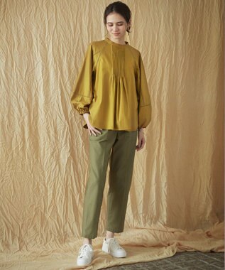 23区 S 【SLOW/一部店舗限定】ウォッシュドコットンストレッチ ブラウス マスタード系