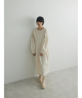 Green Parks armonia. エンボスタックコクーンワンピース Ivory