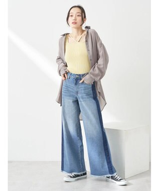 earth music&ecology サイドラインデニムパンツ Medium Indigo