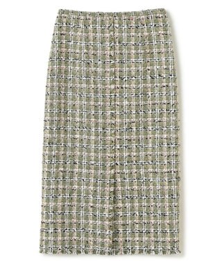 BEIGE， BERYL / ファンシーツイード Iラインスカート Khaki Mix