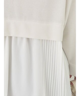 earth music&ecology プリーツヘムドッキングチュニック Blue Gray