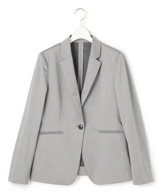 23区 S 【セットアップ対応/洗える】ストレッチシャンブレー テーラードジャケット ライトグレー系