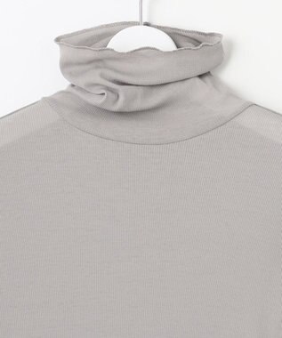 23区 【SLOW/一部店舗限定】新色追加！シアーリブロンTEE タートルネック カットソー ライトグレー系