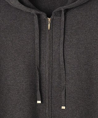 23区 L 【Lサイズ限定/洗える】ヴィスコースストレッチ ニット パーカー グレー系