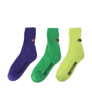 Green Parks ■別注　フルーツオブザルーム　３Ｐバック刺繍ソックス Mix