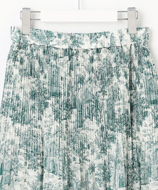 自由区 【カタログ掲載・洗える】ランドスケーププリント スカート ボトルグリーン