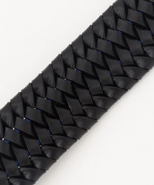 JOSEPH ABBOUD 【伸びる/日本製】ストレッチレザー ベルト ブラック系