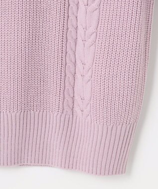 ANY SIS 【洗える】スフレケーブルパフスリーブ ニット ペールピンク