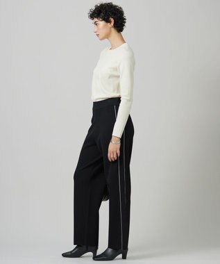 ICB L 【洗える】シンセティックダブルフェイス  ニットトラックパンツ ブラック系