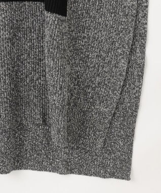 JOSEPH カーディステッチアニメーション　ハイネックポンチョ Black/Ivory