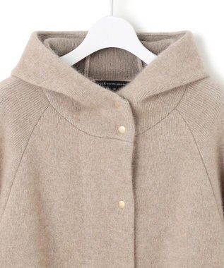 23区 ラクーンブレンドダブルフェイス ニット フーディー ベージュ系