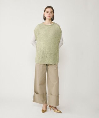 GRACE CONTINENTAL フィルムヤーンニットベスト ライトグリーン